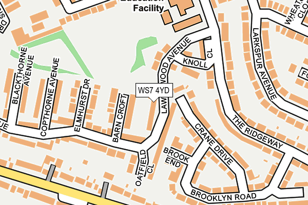 WS7 4YD map - OS OpenMap – Local (Ordnance Survey)