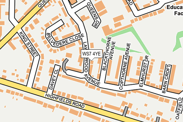 WS7 4YE map - OS OpenMap – Local (Ordnance Survey)
