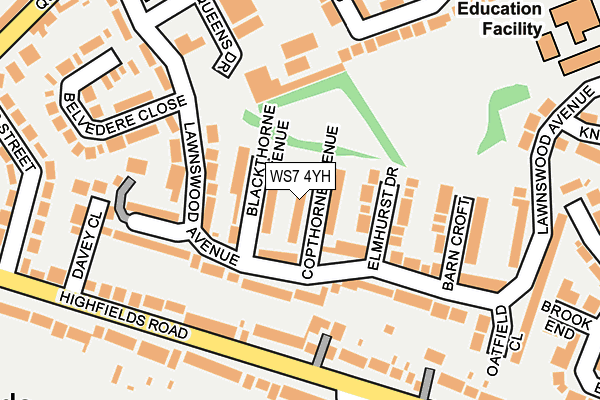 WS7 4YH map - OS OpenMap – Local (Ordnance Survey)