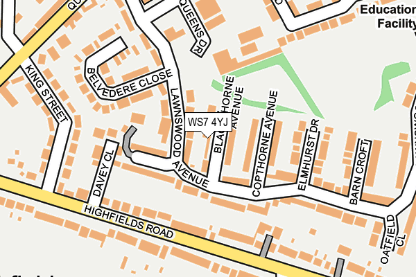 WS7 4YJ map - OS OpenMap – Local (Ordnance Survey)