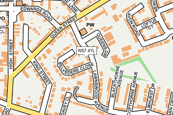 WS7 4YL map - OS OpenMap – Local (Ordnance Survey)
