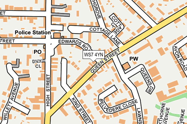 WS7 4YN map - OS OpenMap – Local (Ordnance Survey)