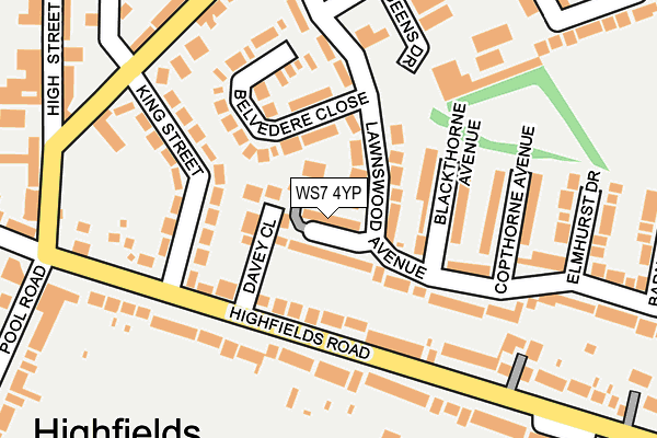 WS7 4YP map - OS OpenMap – Local (Ordnance Survey)