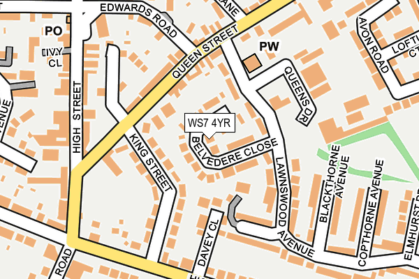 WS7 4YR map - OS OpenMap – Local (Ordnance Survey)