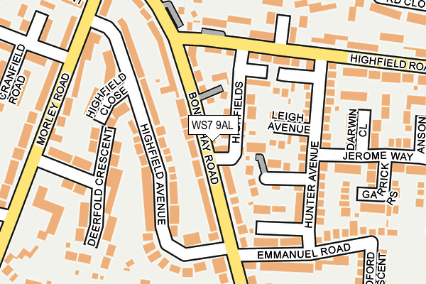 WS7 9AL map - OS OpenMap – Local (Ordnance Survey)