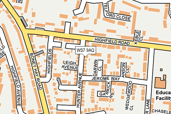 WS7 9AQ map - OS OpenMap – Local (Ordnance Survey)