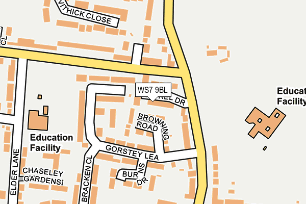 WS7 9BL map - OS OpenMap – Local (Ordnance Survey)