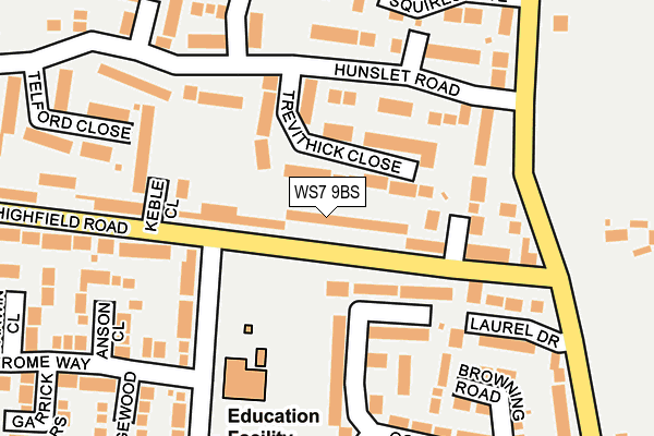 WS7 9BS map - OS OpenMap – Local (Ordnance Survey)