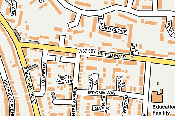 WS7 9BY map - OS OpenMap – Local (Ordnance Survey)