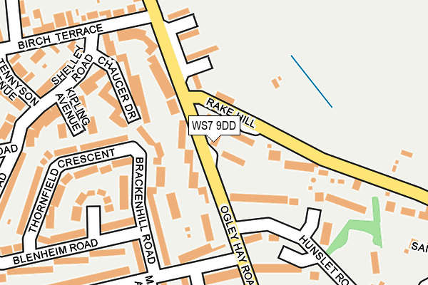 WS7 9DD map - OS OpenMap – Local (Ordnance Survey)