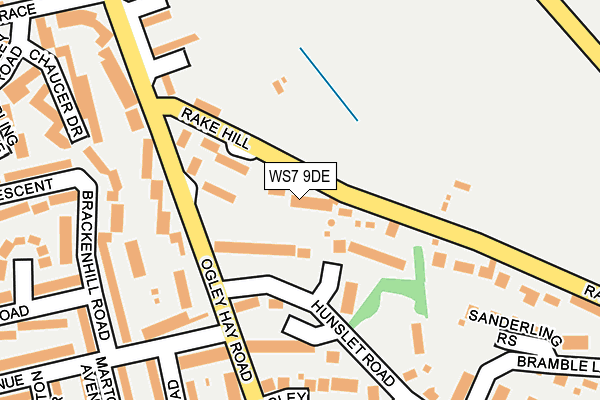 WS7 9DE map - OS OpenMap – Local (Ordnance Survey)
