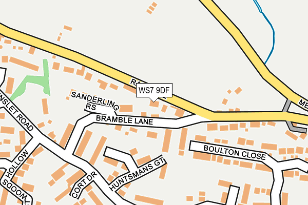 WS7 9DF map - OS OpenMap – Local (Ordnance Survey)