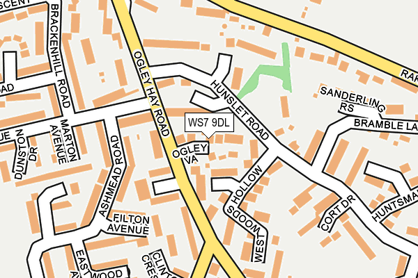 WS7 9DL map - OS OpenMap – Local (Ordnance Survey)