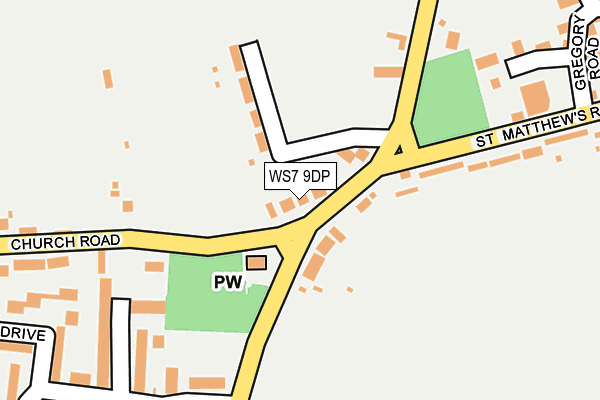 WS7 9DP map - OS OpenMap – Local (Ordnance Survey)