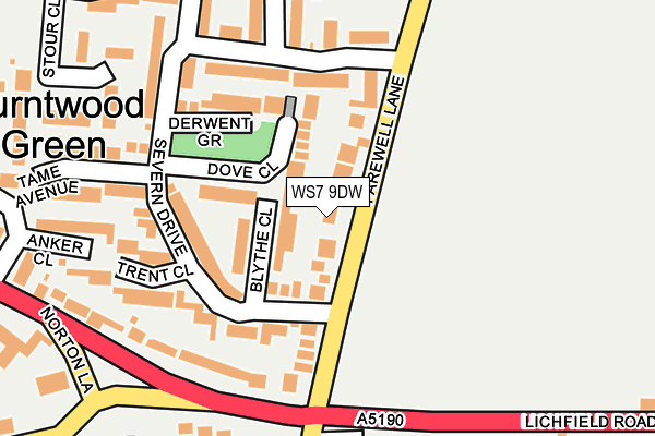 WS7 9DW map - OS OpenMap – Local (Ordnance Survey)