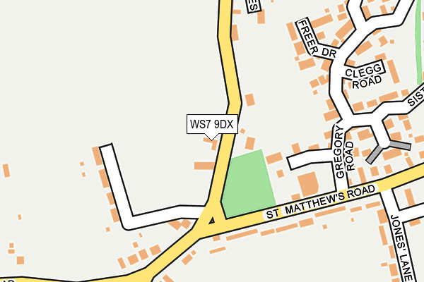 WS7 9DX map - OS OpenMap – Local (Ordnance Survey)