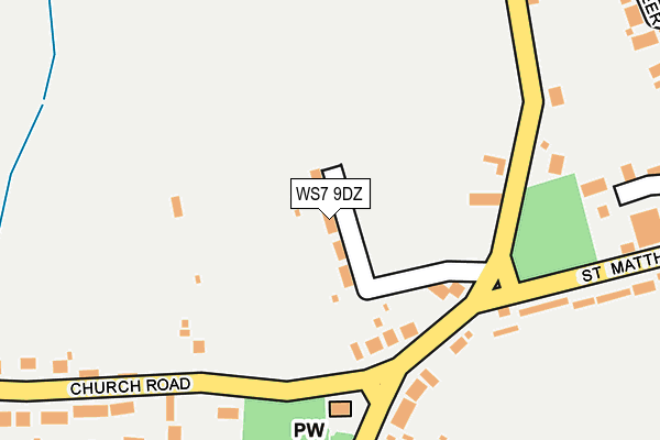 WS7 9DZ map - OS OpenMap – Local (Ordnance Survey)