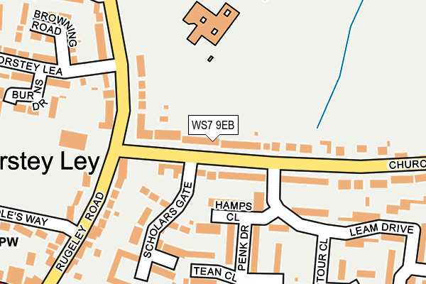 WS7 9EB map - OS OpenMap – Local (Ordnance Survey)