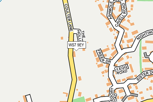 WS7 9EY map - OS OpenMap – Local (Ordnance Survey)