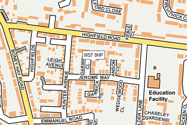WS7 9HP map - OS OpenMap – Local (Ordnance Survey)