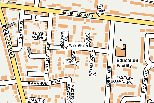 WS7 9HS map - OS OpenMap – Local (Ordnance Survey)