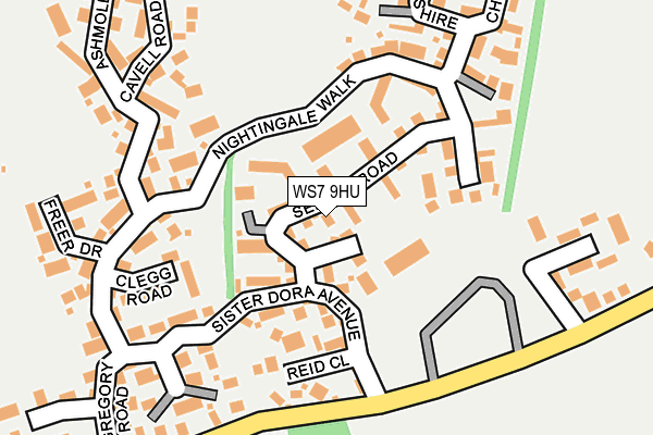 WS7 9HU map - OS OpenMap – Local (Ordnance Survey)