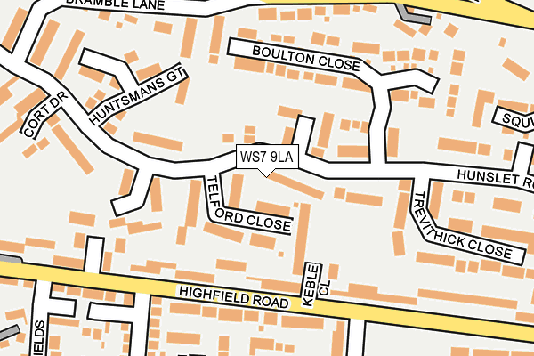 WS7 9LA map - OS OpenMap – Local (Ordnance Survey)
