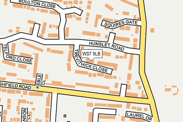 WS7 9LB map - OS OpenMap – Local (Ordnance Survey)