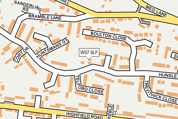 WS7 9LF map - OS OpenMap – Local (Ordnance Survey)