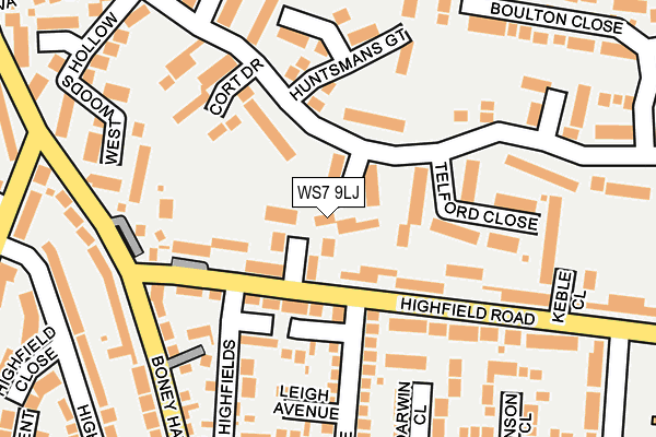 WS7 9LJ map - OS OpenMap – Local (Ordnance Survey)