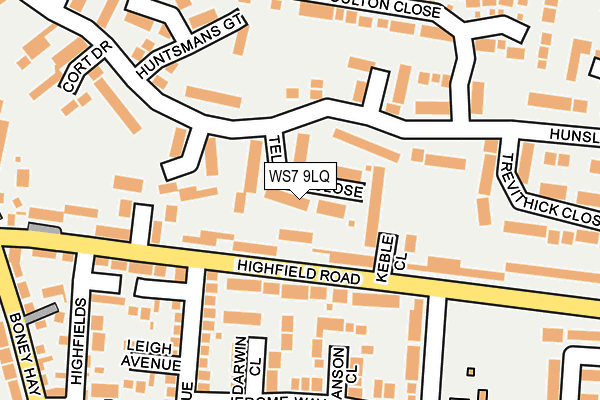 WS7 9LQ map - OS OpenMap – Local (Ordnance Survey)