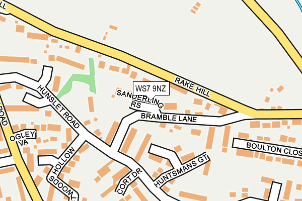 WS7 9NZ map - OS OpenMap – Local (Ordnance Survey)