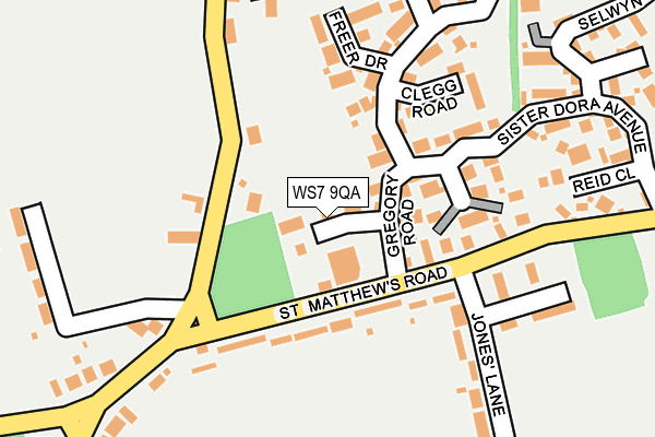 WS7 9QA map - OS OpenMap – Local (Ordnance Survey)