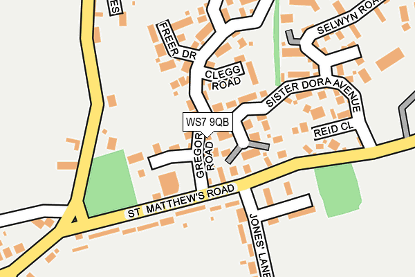 WS7 9QB map - OS OpenMap – Local (Ordnance Survey)