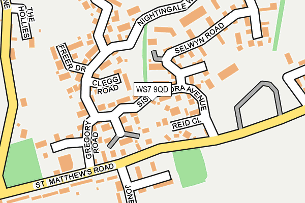 WS7 9QD map - OS OpenMap – Local (Ordnance Survey)