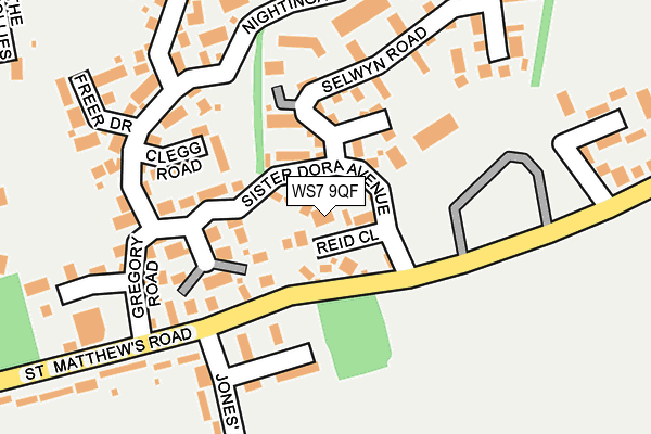 WS7 9QF map - OS OpenMap – Local (Ordnance Survey)