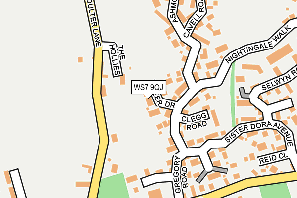 WS7 9QJ map - OS OpenMap – Local (Ordnance Survey)