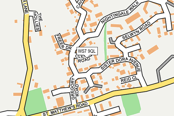 WS7 9QL map - OS OpenMap – Local (Ordnance Survey)