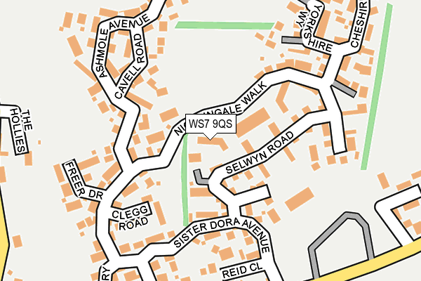WS7 9QS map - OS OpenMap – Local (Ordnance Survey)