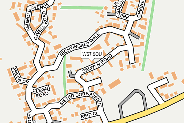 WS7 9QU map - OS OpenMap – Local (Ordnance Survey)