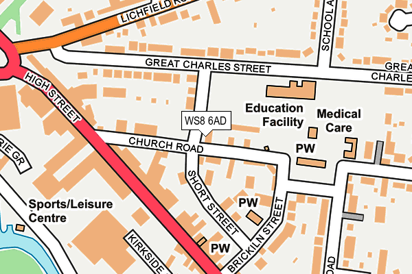 WS8 6AD map - OS OpenMap – Local (Ordnance Survey)