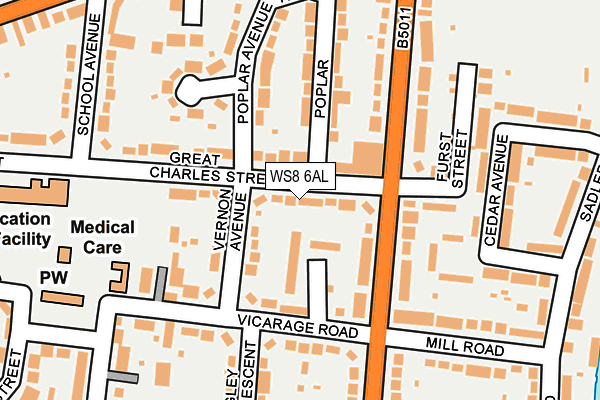 WS8 6AL map - OS OpenMap – Local (Ordnance Survey)