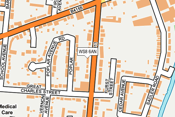 WS8 6AN map - OS OpenMap – Local (Ordnance Survey)