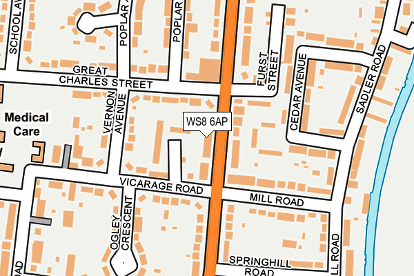 WS8 6AP map - OS OpenMap – Local (Ordnance Survey)