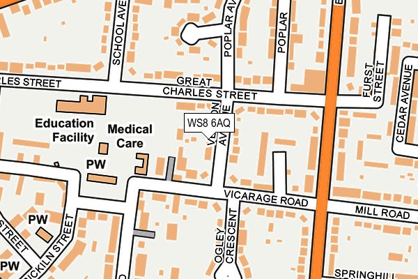 WS8 6AQ map - OS OpenMap – Local (Ordnance Survey)