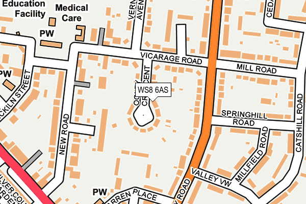 WS8 6AS map - OS OpenMap – Local (Ordnance Survey)