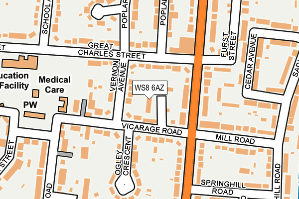 WS8 6AZ map - OS OpenMap – Local (Ordnance Survey)