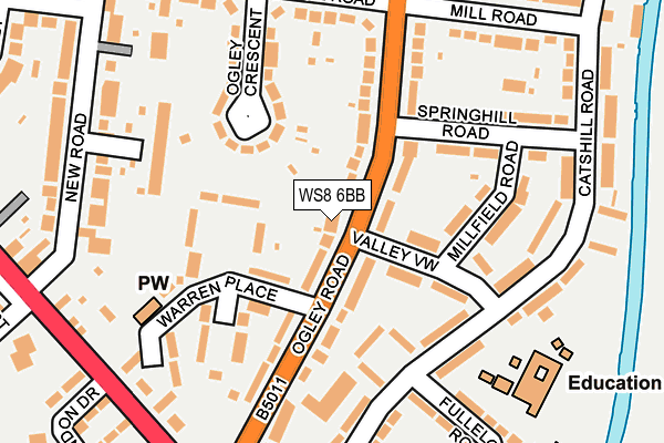 WS8 6BB map - OS OpenMap – Local (Ordnance Survey)