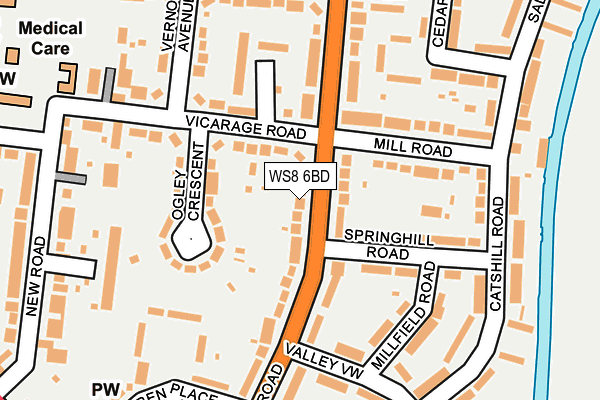 WS8 6BD map - OS OpenMap – Local (Ordnance Survey)