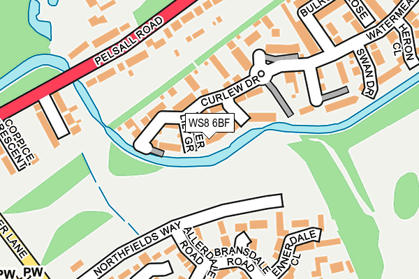 WS8 6BF map - OS OpenMap – Local (Ordnance Survey)